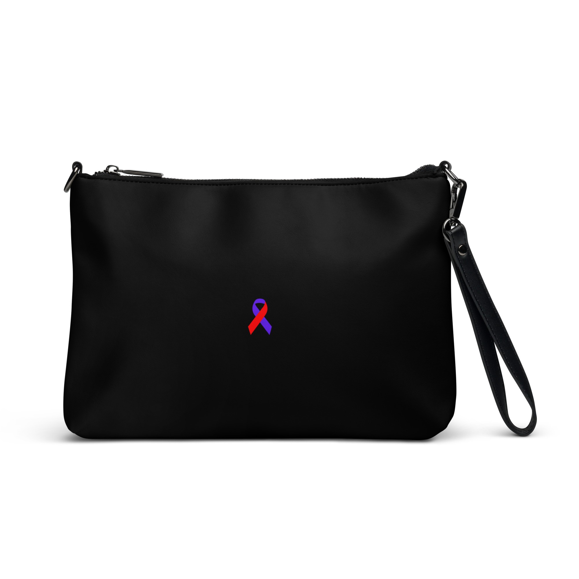 Red & Blue Awareness Ribbon Faux Leather Hand / Crossbody Bag - Image 4