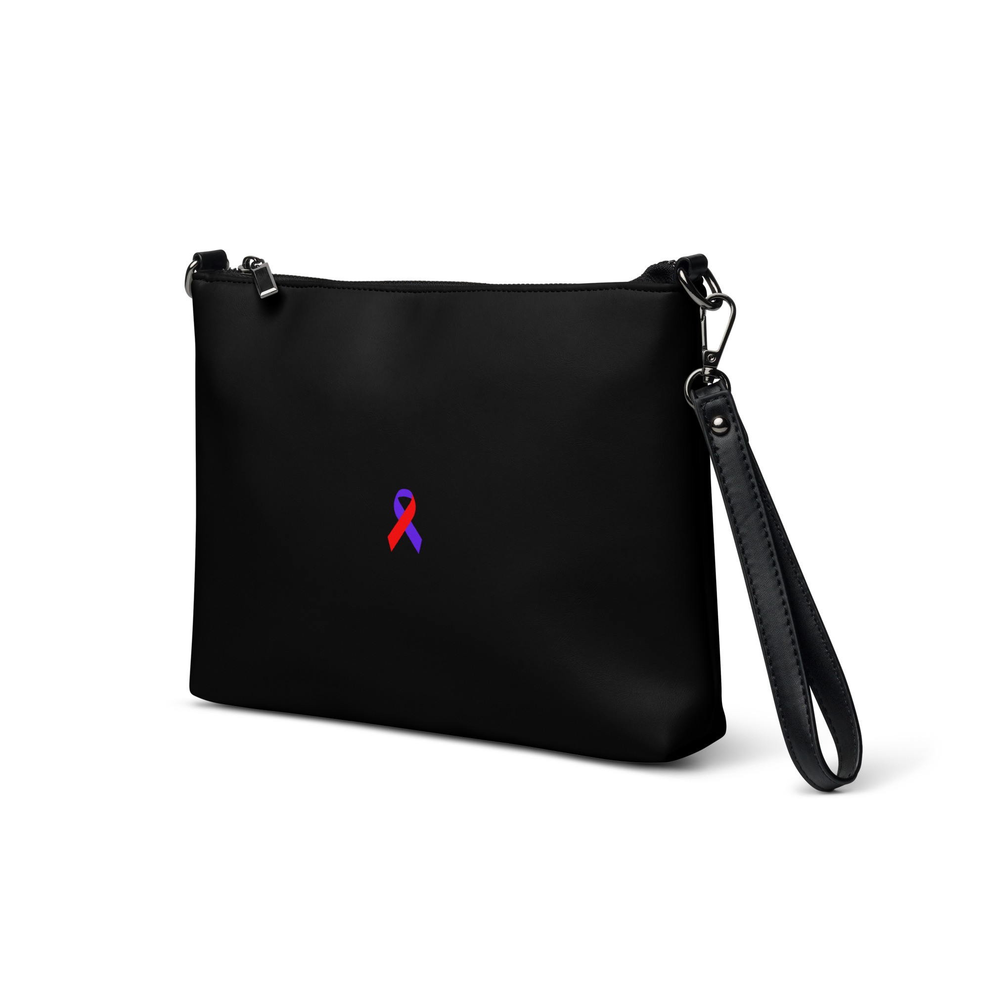 Red & Blue Awareness Ribbon Faux Leather Hand / Crossbody Bag - Image 5