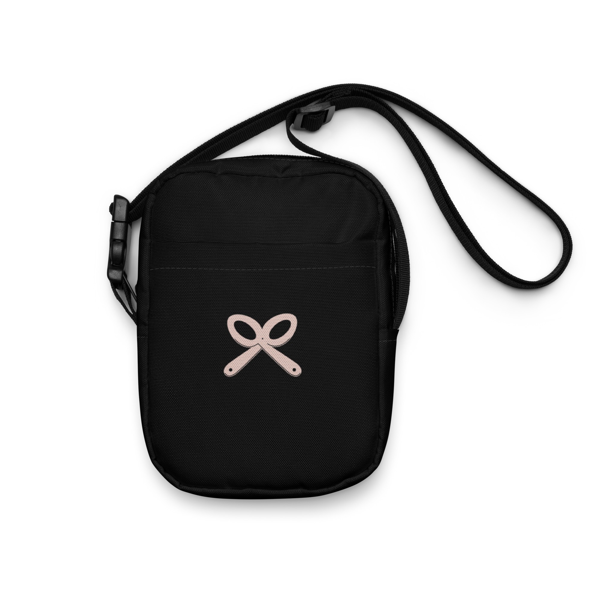 Collective Classic Logo In Pink On Black Utility Crossbody Bag - Image 2