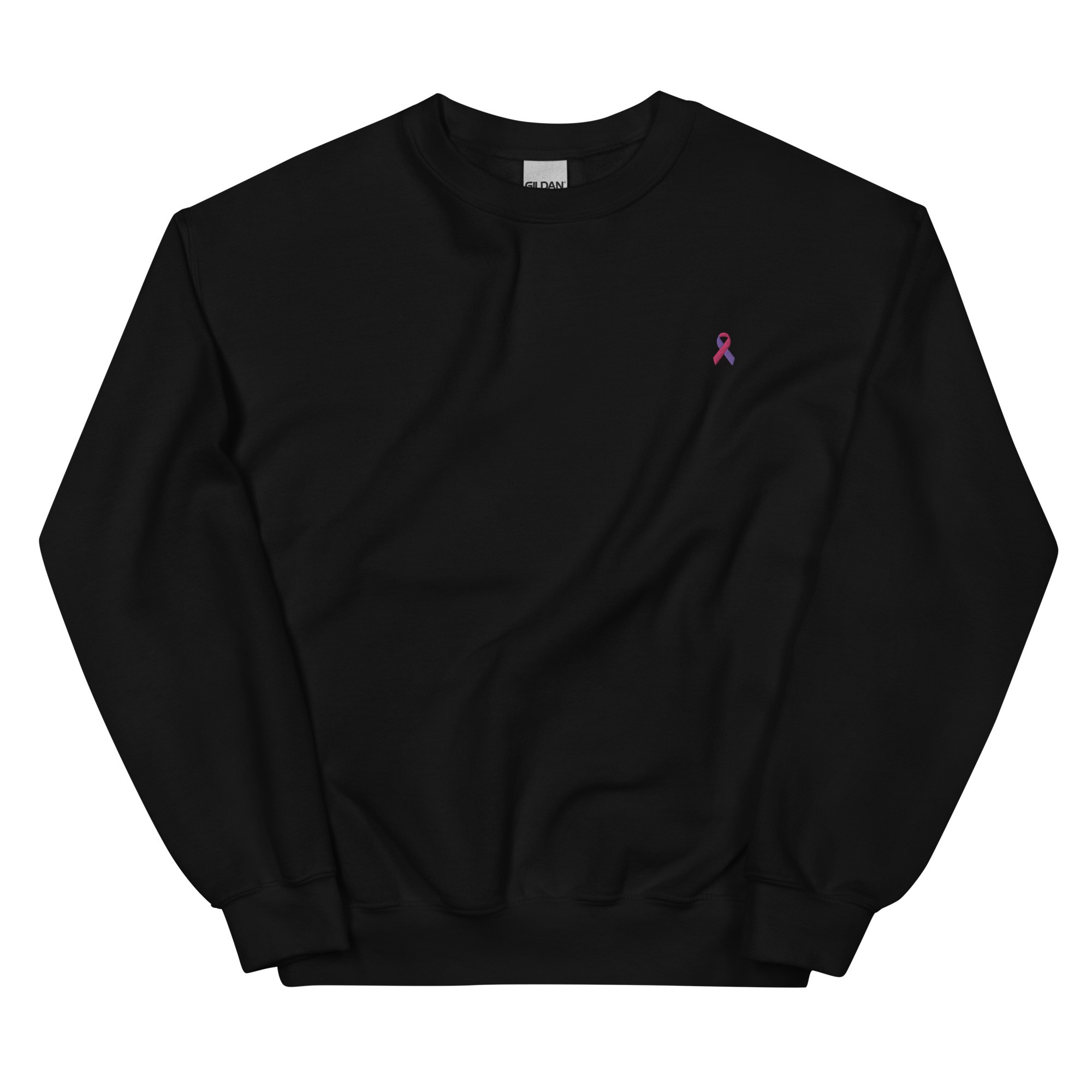 Purple & Pink Awareness Ribbon Embroidered Crewneck - Image 2