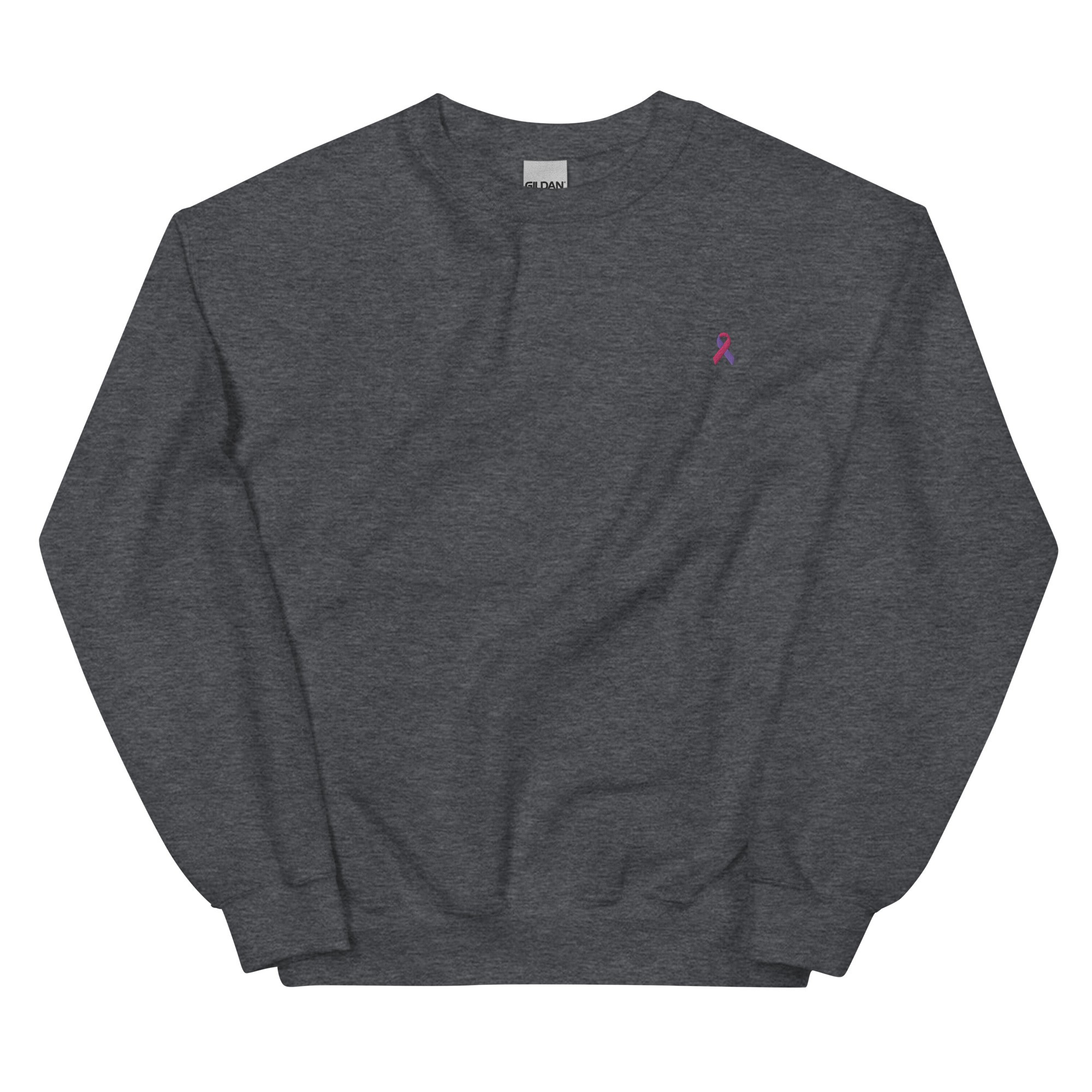Purple & Pink Awareness Ribbon Embroidered Crewneck - Image 4