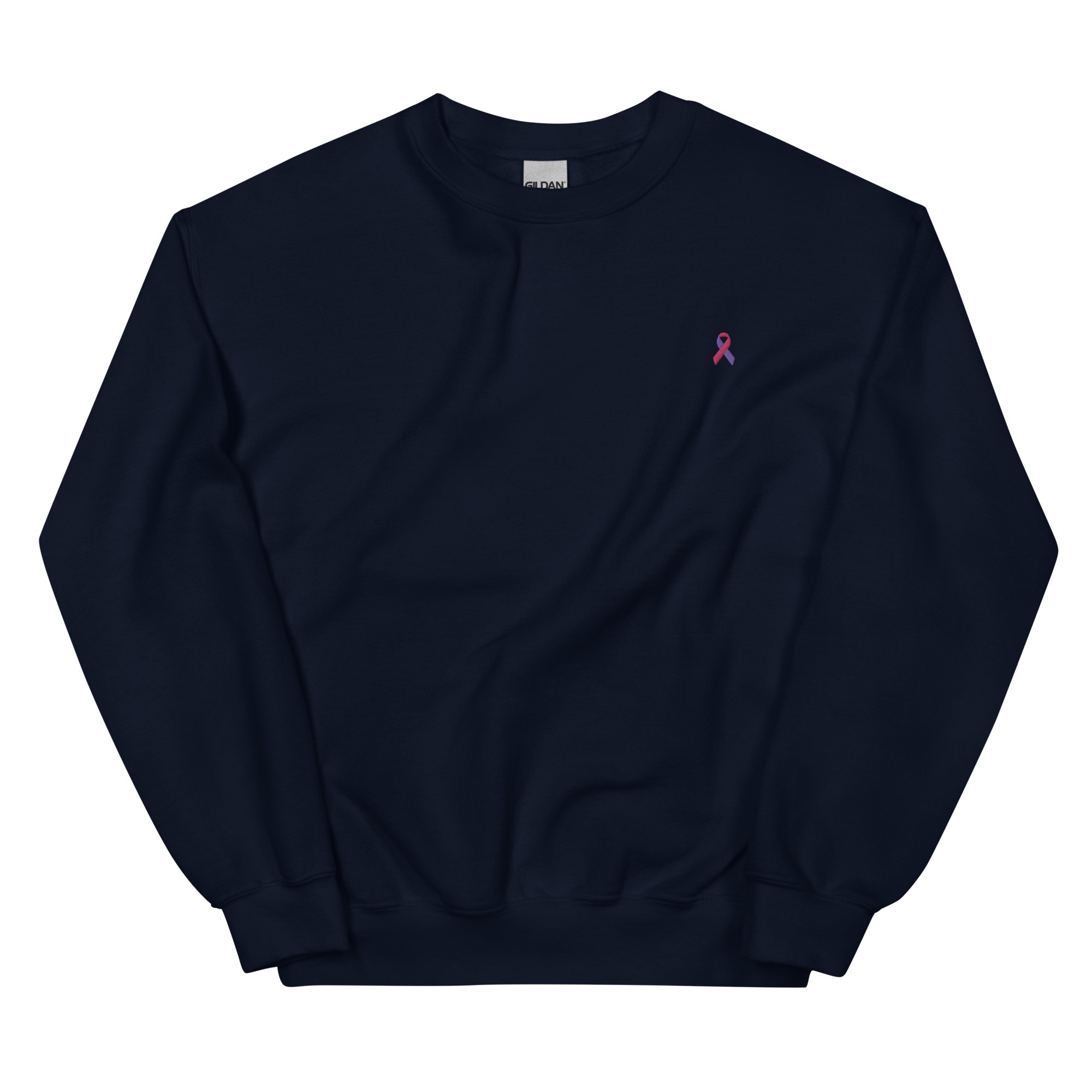Purple & Pink Awareness Ribbon Embroidered Crewneck - Image 3