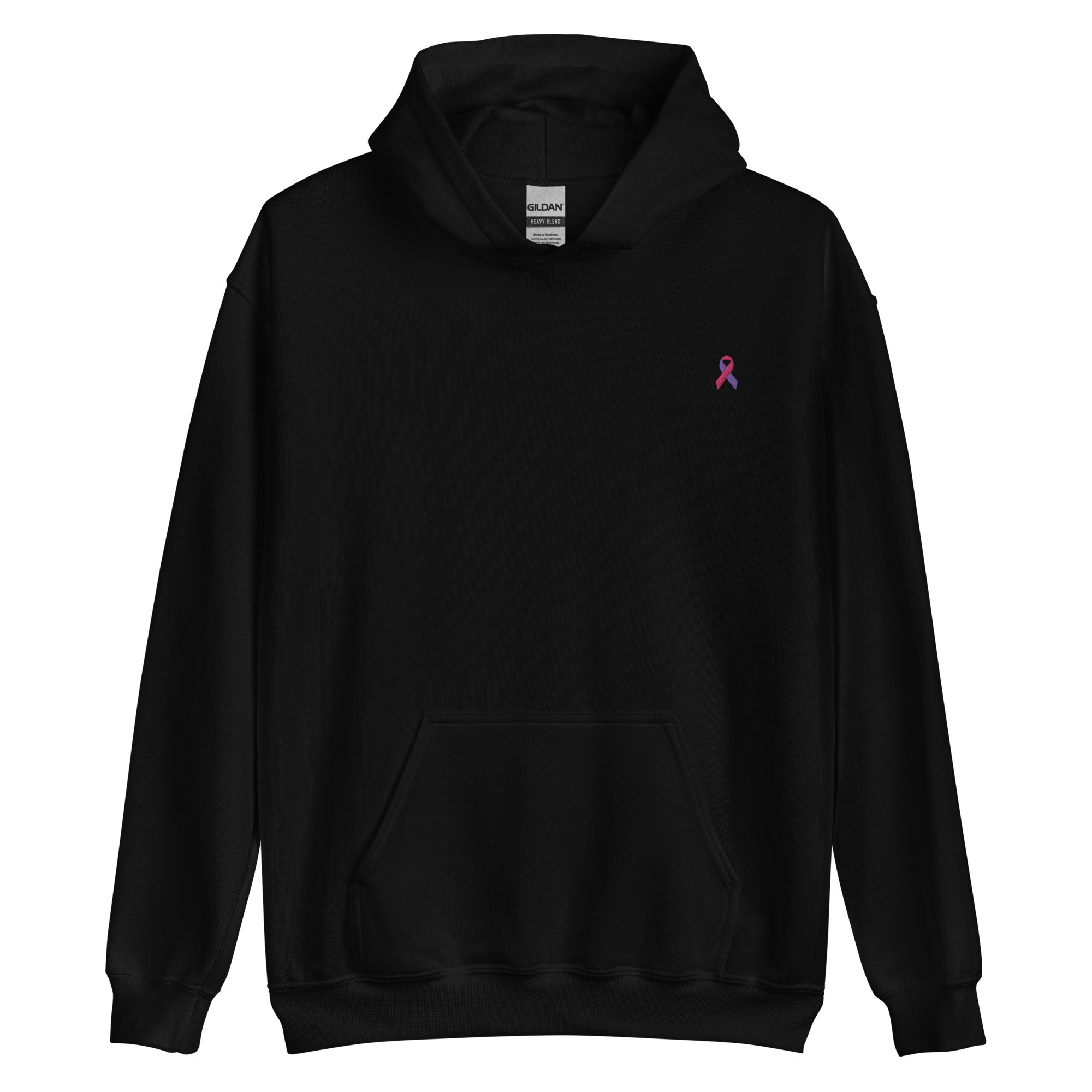 Purple & Pink Awareness Ribbon Embroidered Hoodie - Image 2