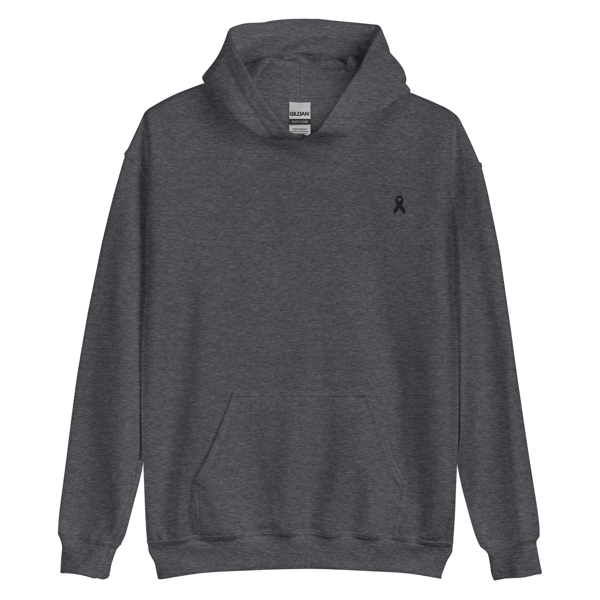 Black Awareness Ribbon Embroidered Hoodie - Image 4