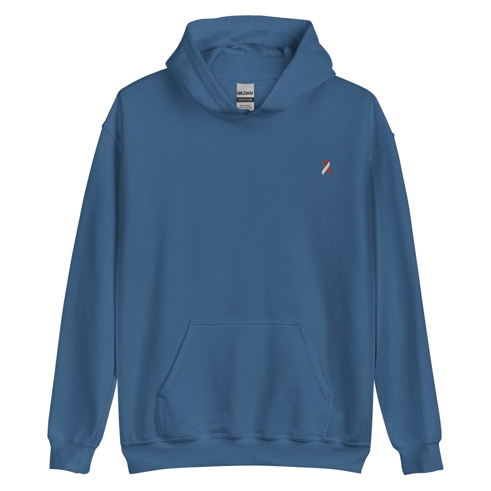 White & Red Awareness Ribbon Embroidered Hoodie - Image 5