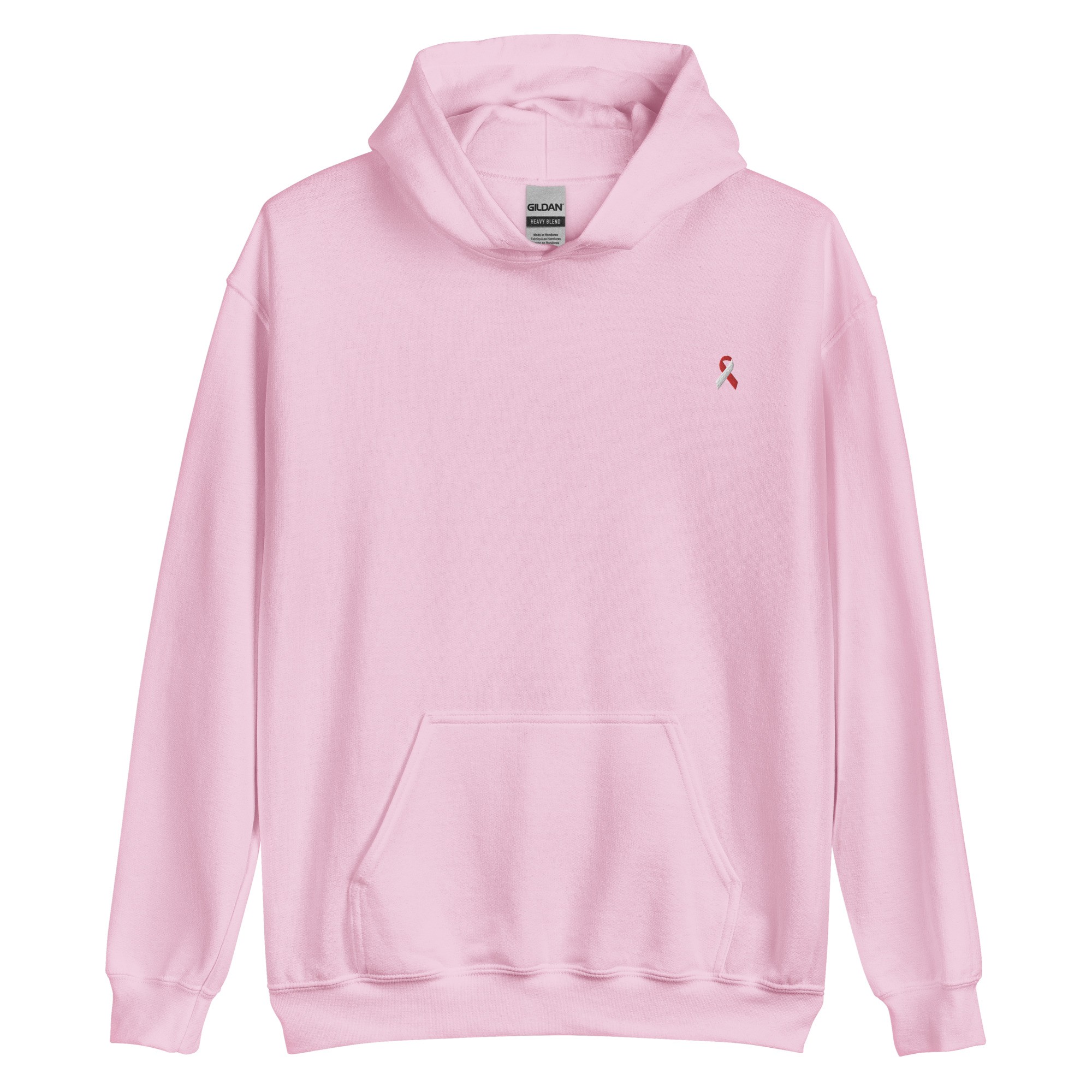 White & Red Awareness Ribbon Embroidered Hoodie - Image 6