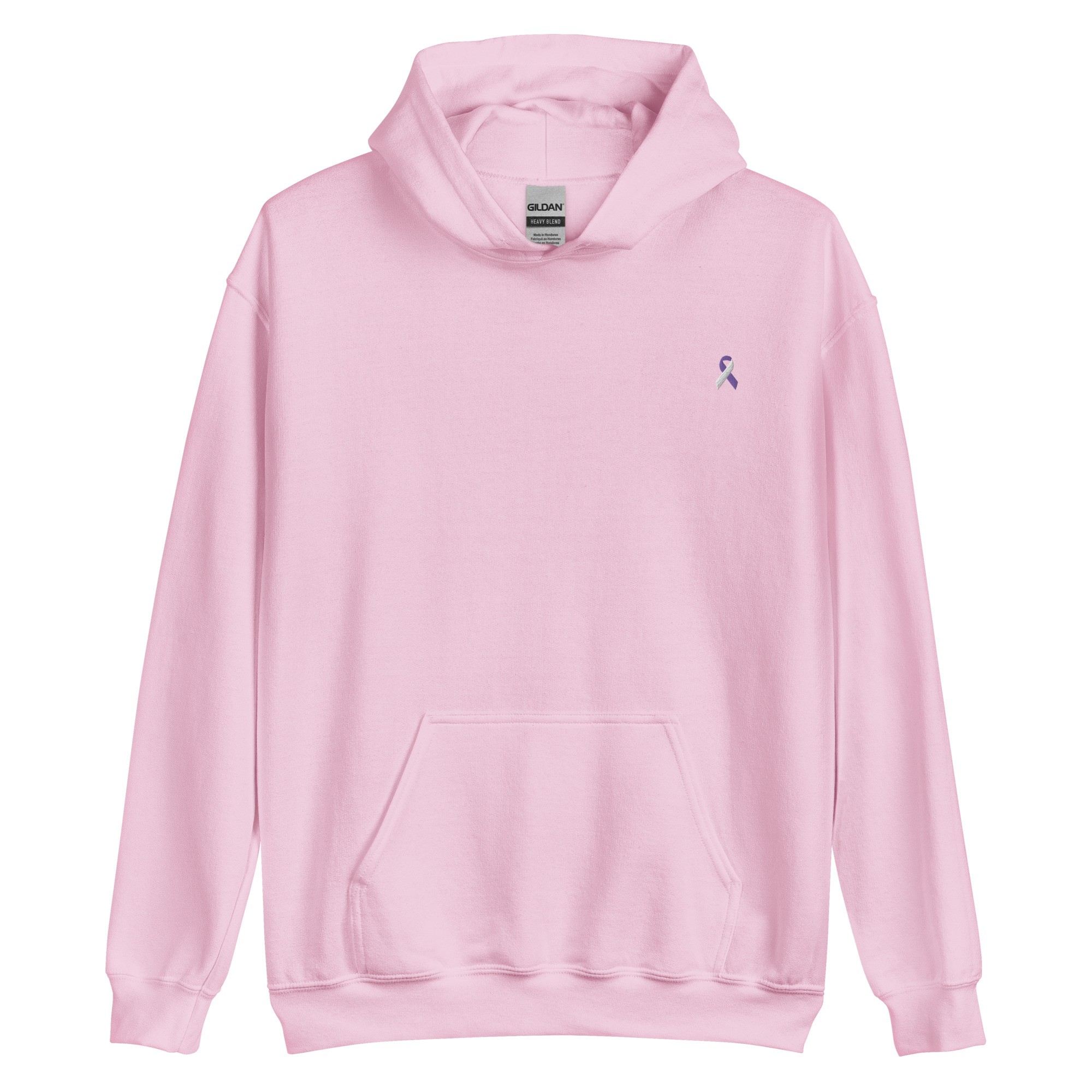 Purple & White Awareness Ribbon Embroidered Hoodie - Image 7