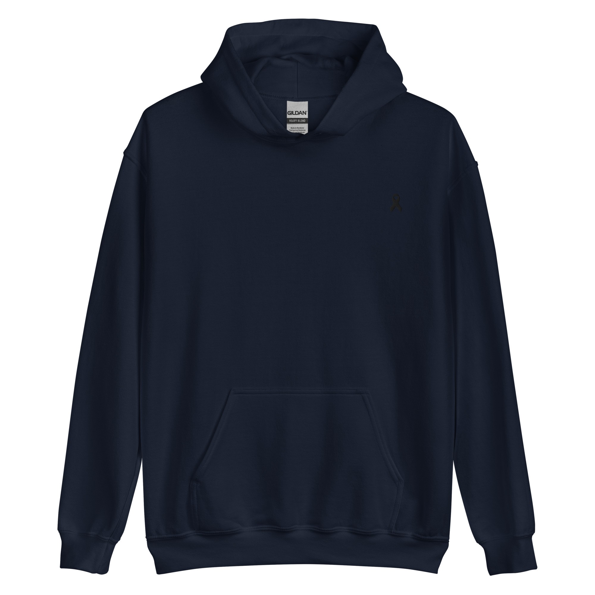 Black Awareness Ribbon Embroidered Hoodie - Image 2