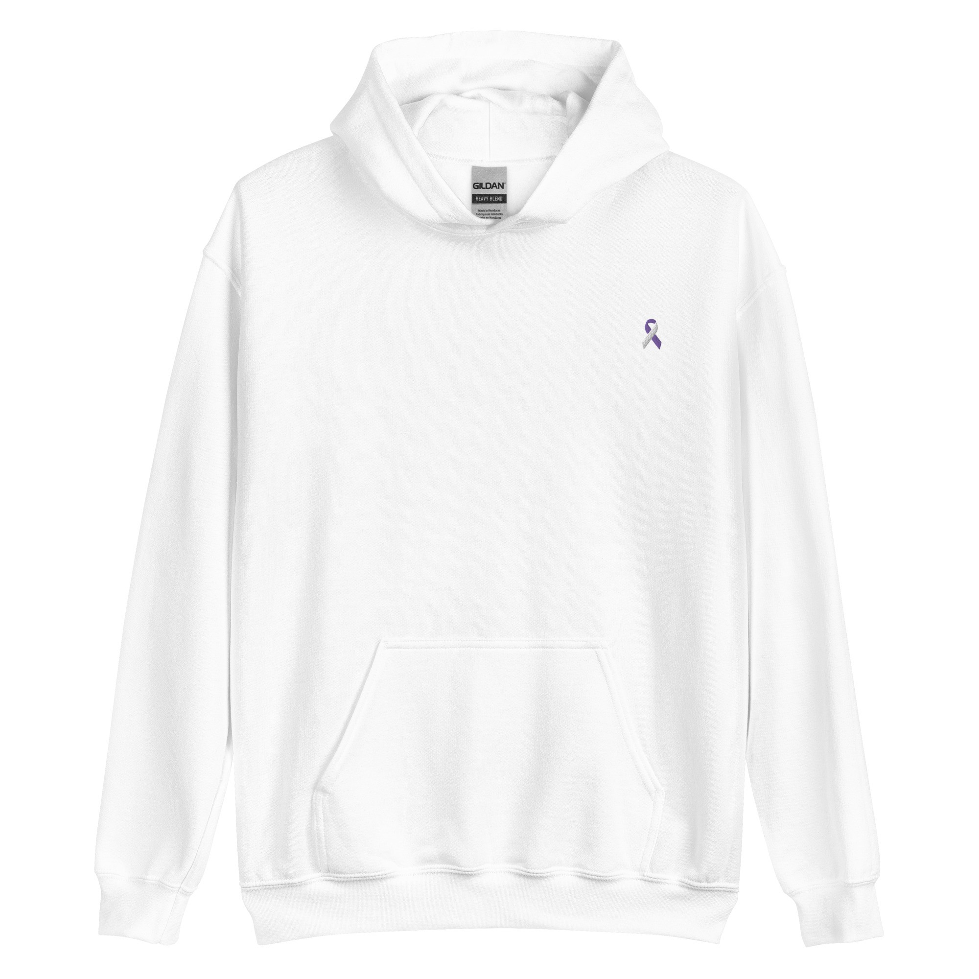 Purple & White Awareness Ribbon Embroidered Hoodie - Image 8