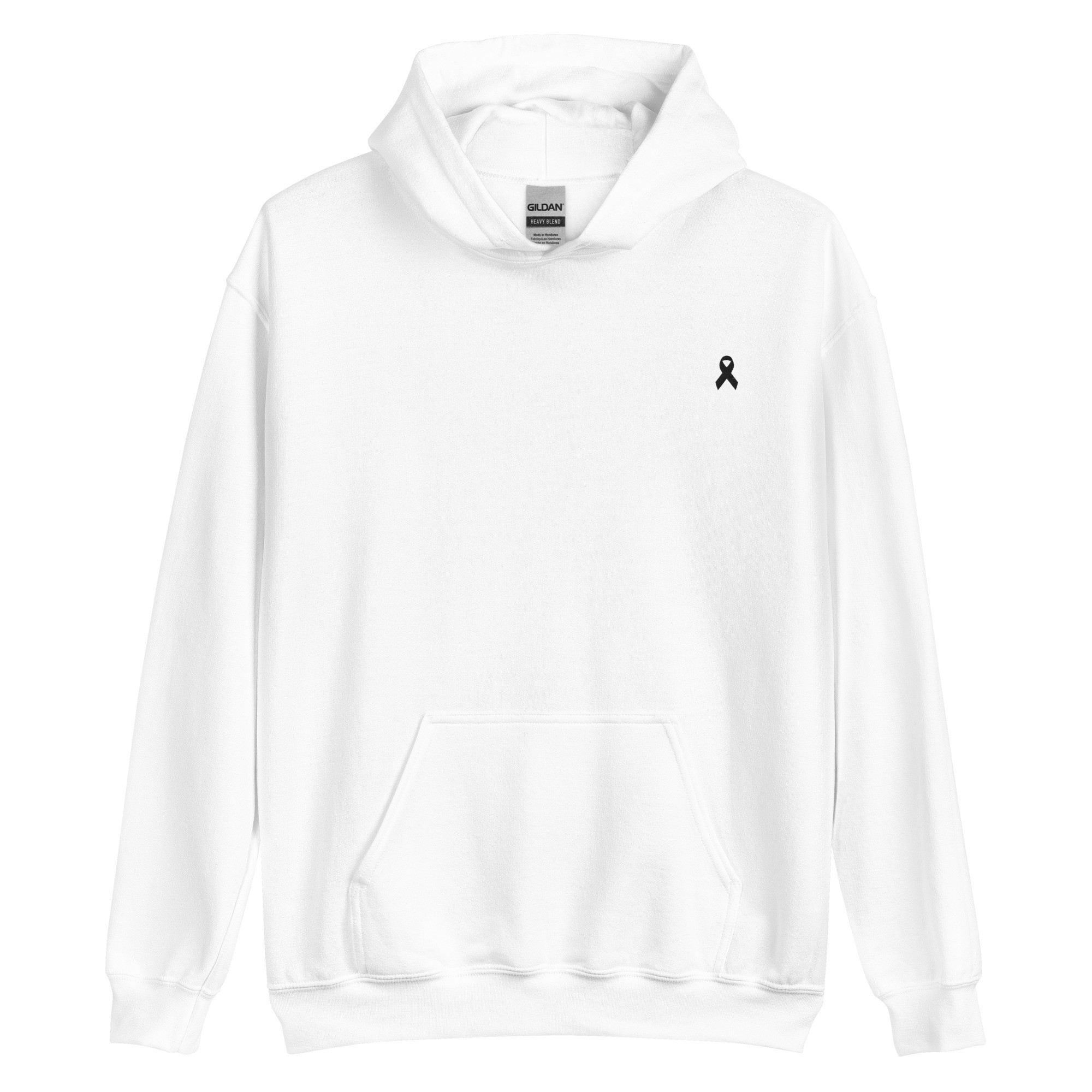 Black Awareness Ribbon Embroidered Hoodie - Image 7