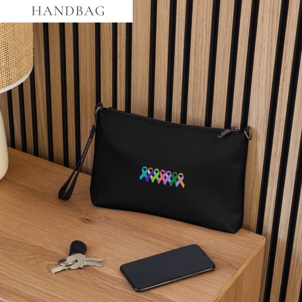Customizable Multiple Awareness Ribbons Faux Leather Hand / Crossbody Bag