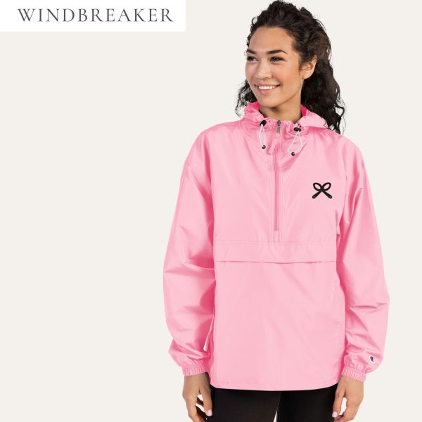 Collective Classic Black Logo Embroidered Champion Windbreaker