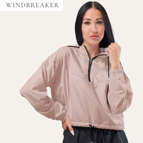 Collective Classic Women’s Cropped Pink With Black "The Chronic Collective" Windbreaker
