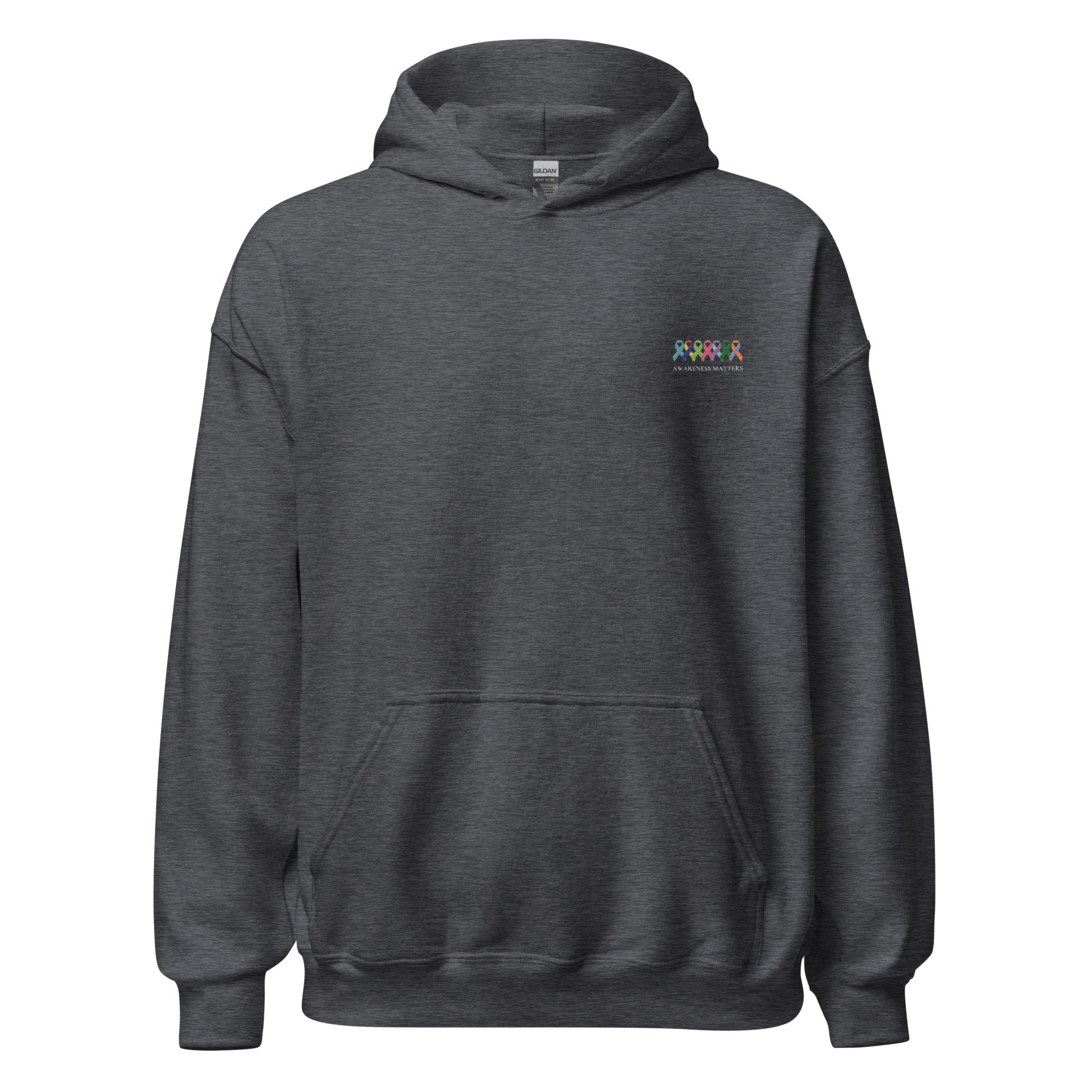 Customizable Multiple Awareness Ribbons "Awareness Matters" Embroidered Hoodie - Image 5