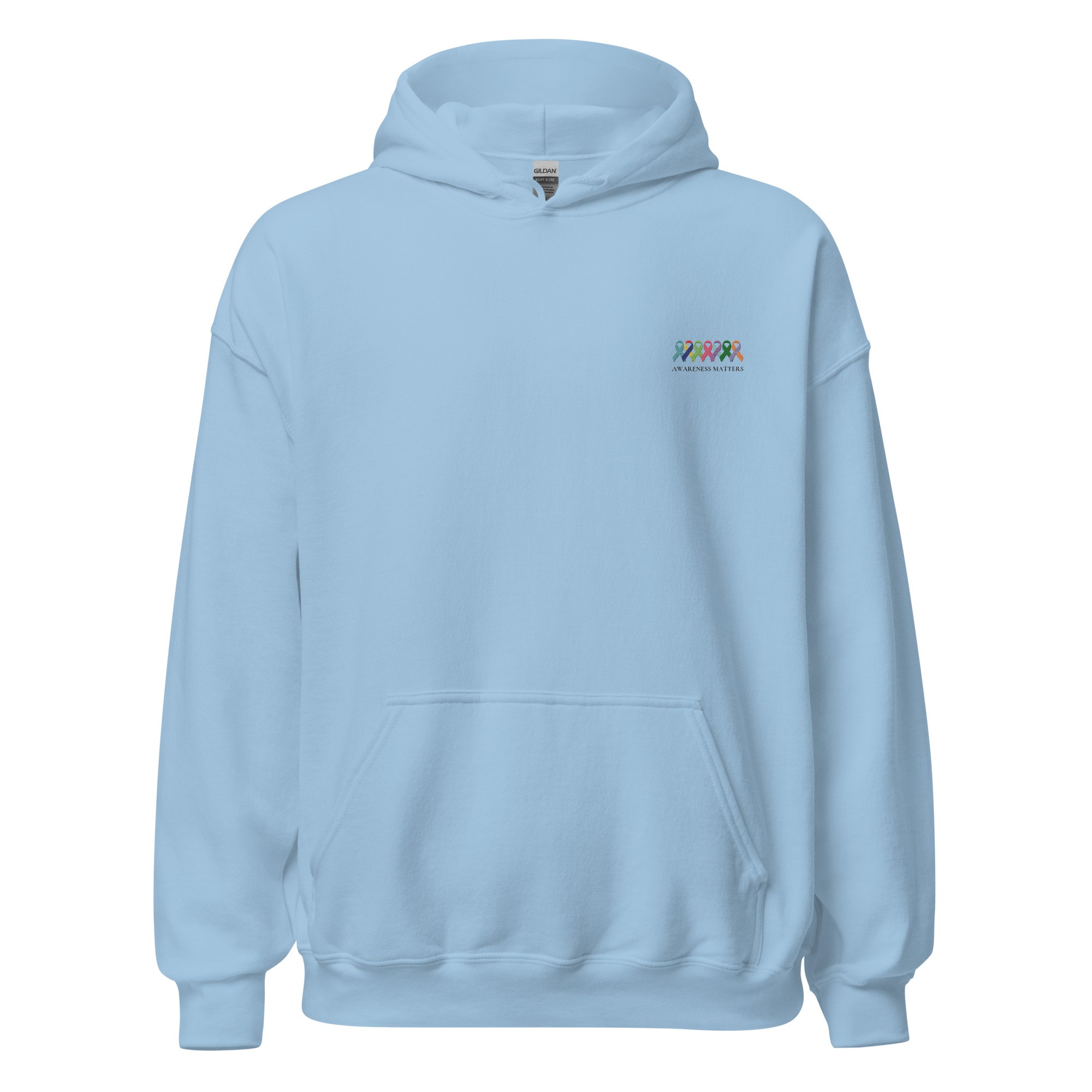 Customizable Multiple Awareness Ribbons "Awareness Matters" Embroidered Hoodie - Image 7