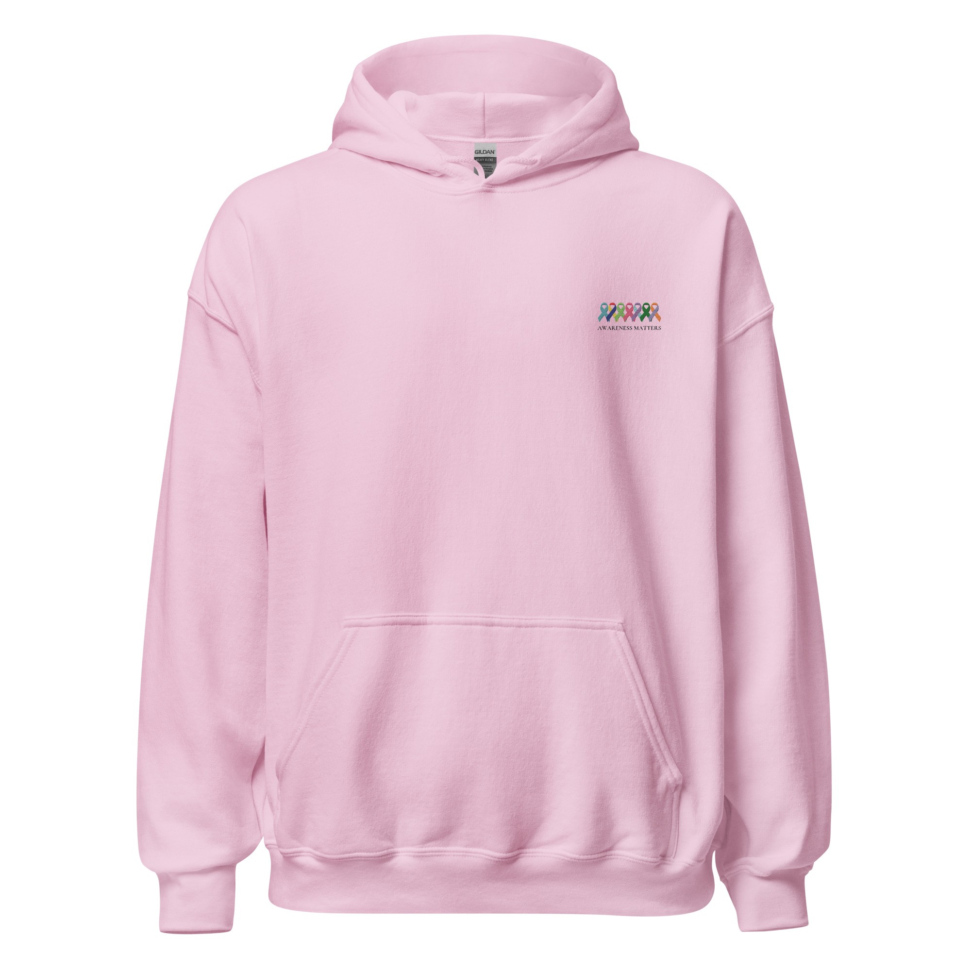 Customizable Multiple Awareness Ribbons "Awareness Matters" Embroidered Hoodie - Image 8