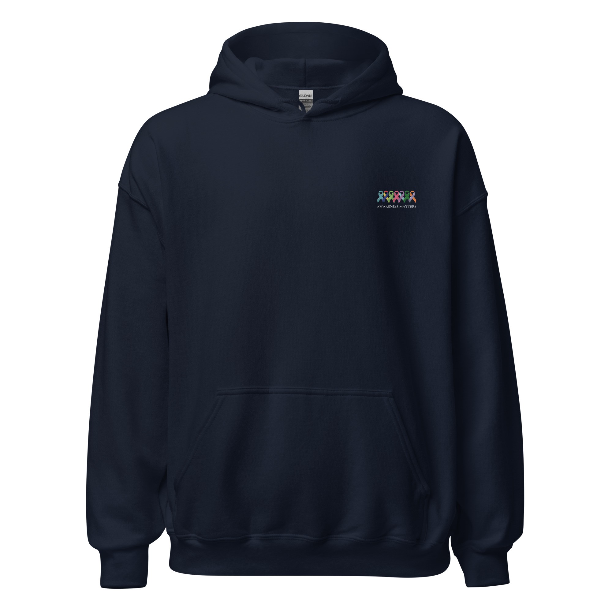 Customizable Multiple Awareness Ribbons "Awareness Matters" Embroidered Hoodie - Image 4