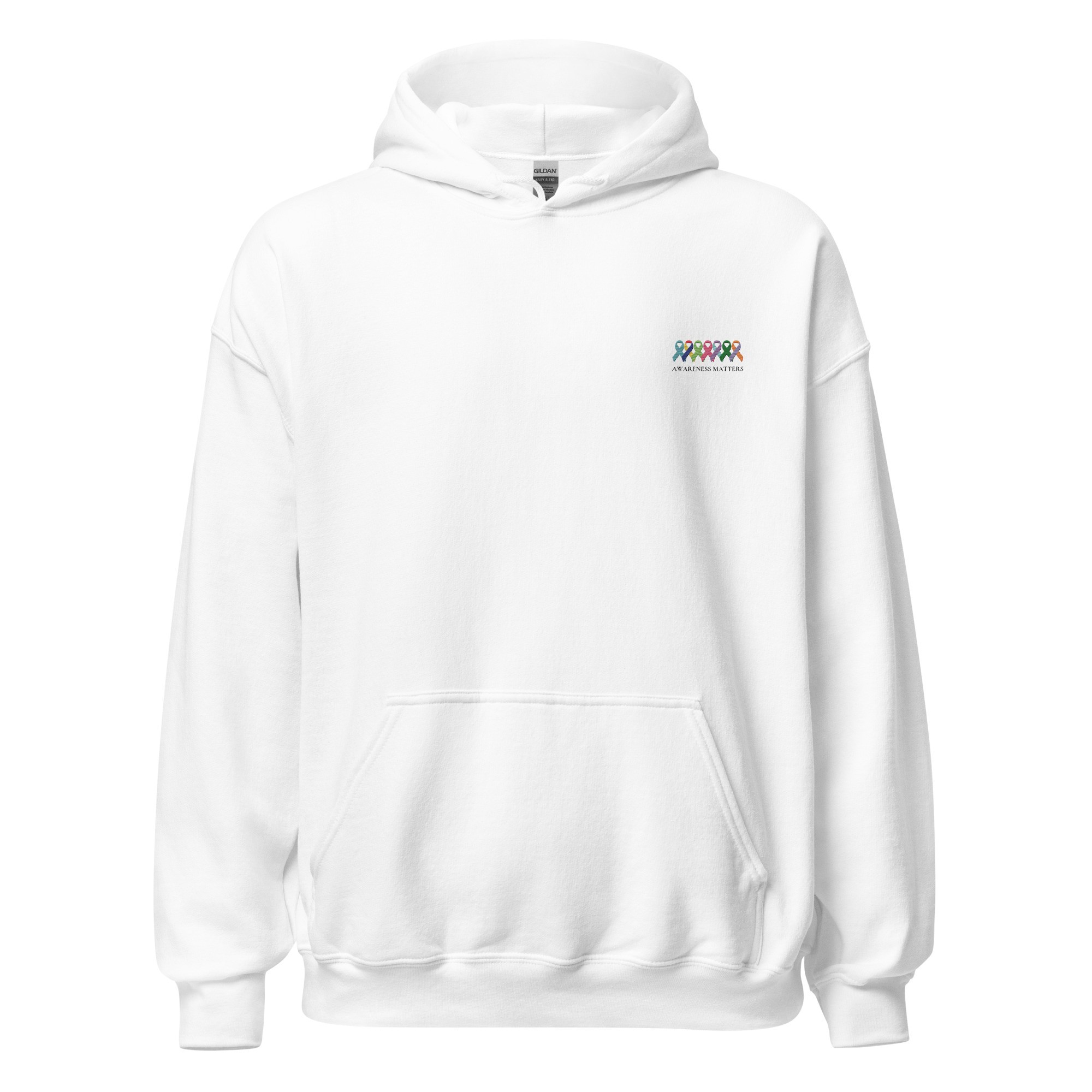 Customizable Multiple Awareness Ribbons "Awareness Matters" Embroidered Hoodie - Image 9