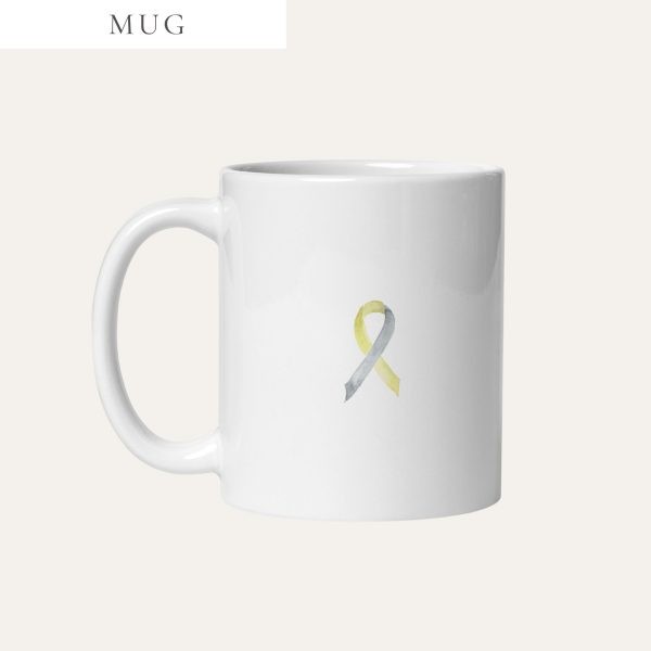 Pastel Gold & Silver Awareness Ribbon Mug