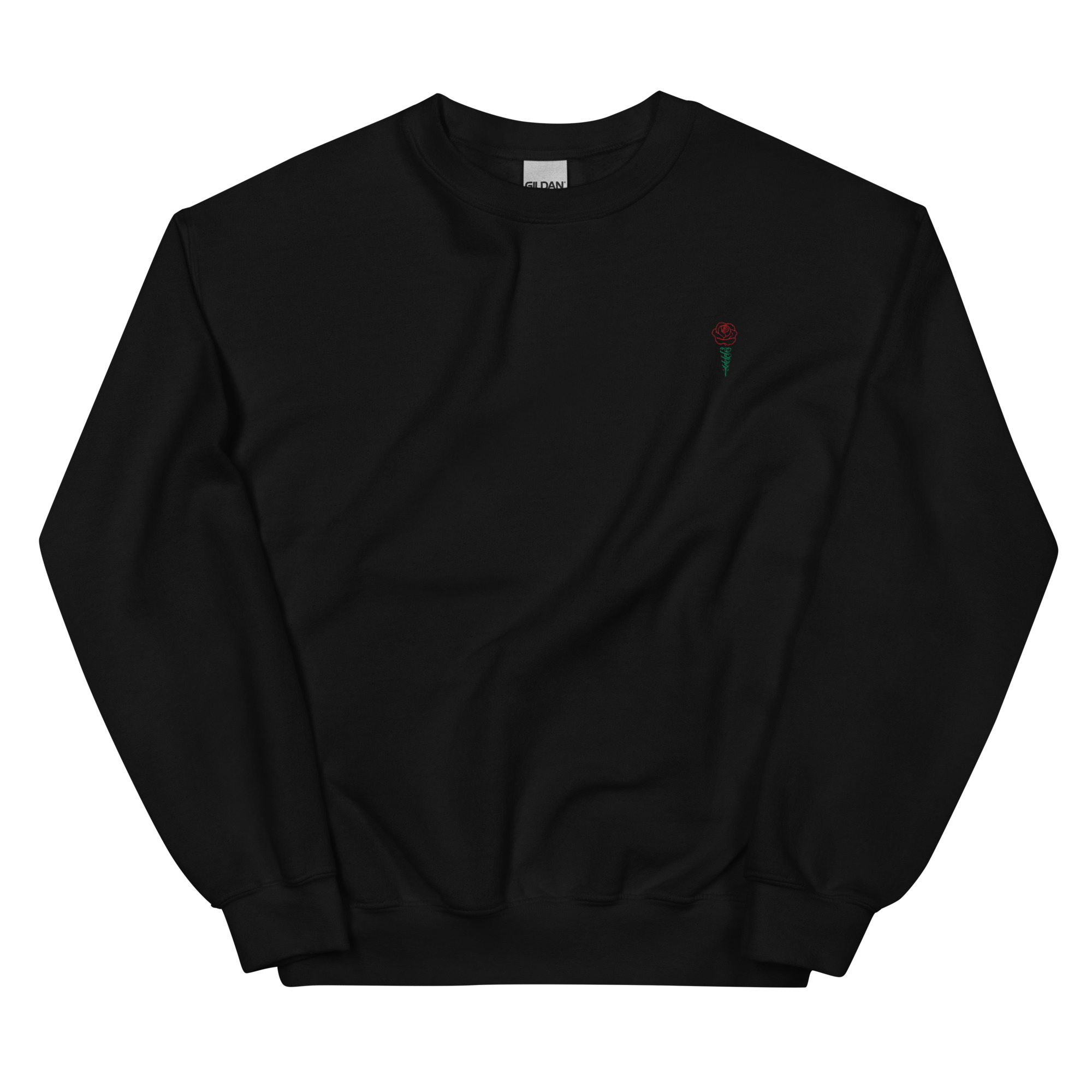 Nurse Emblem Maroon Rose Embroidered Crewneck - Image 2
