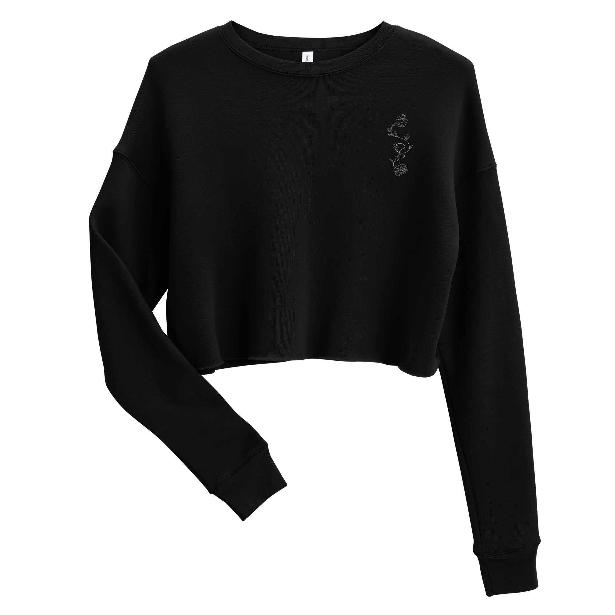 Feeding Tube Flower Pump & Bag Embroidered Cropped Crewneck - Image 2