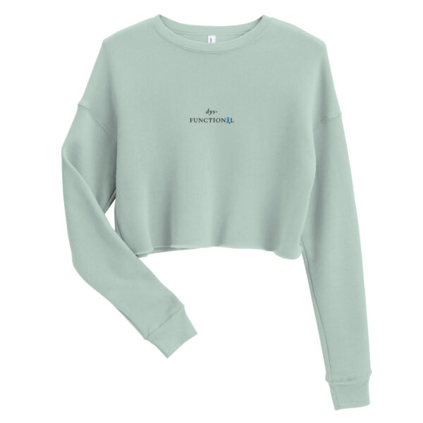 dys-FUNCTIONAL Dysautonomia Podcast Collab Embroidered Cropped Crewneck - Image 3