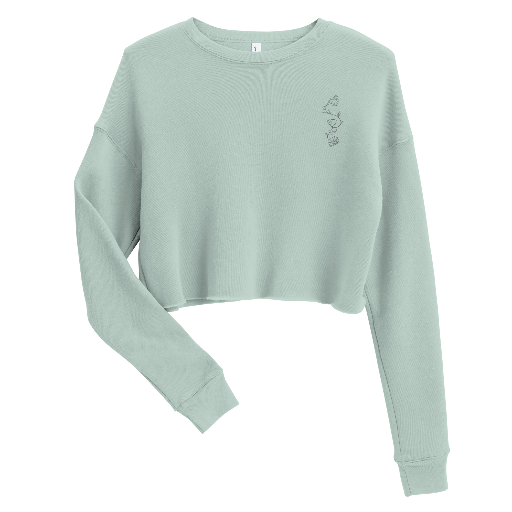 Feeding Tube Flower Pump & Bag Embroidered Cropped Crewneck - Image 4