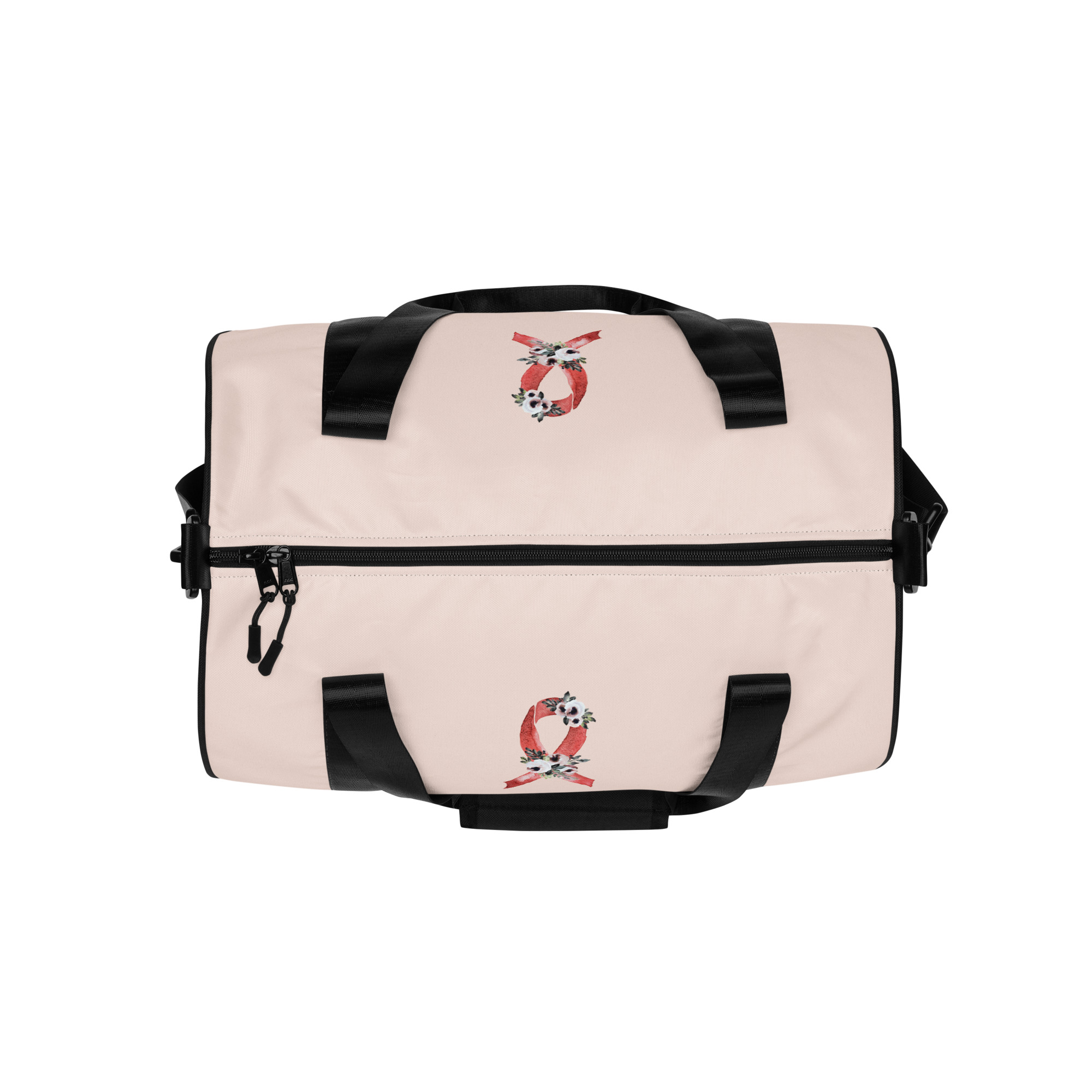 Pastel Floral Red Awareness Ribbon Medium Gym / Duffle Bag - Image 2