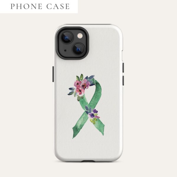 Pastel Floral Green Awareness Ribbon Tough Case for iPhone® In Beige
