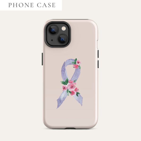 Pastel Floral Lavender Awareness Ribbon Tough Case for iPhone® In Pink
