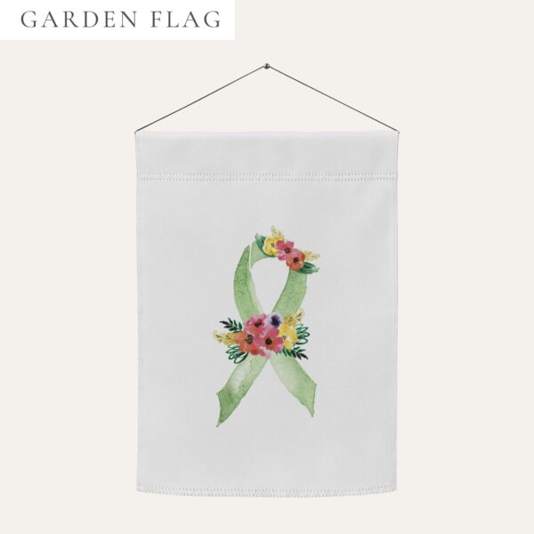 Pastel Floral Lime Green Awareness Ribbon Garden Flag