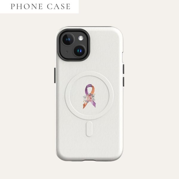 Pastel Floral Orange & Purple Awareness Ribbon MagSafe® Tough Case For iPhone® In Beige
