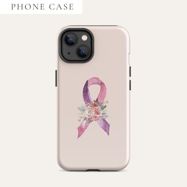Pastel Floral Purple & Pink Awareness Ribbon Tough Case for iPhone® In Pink