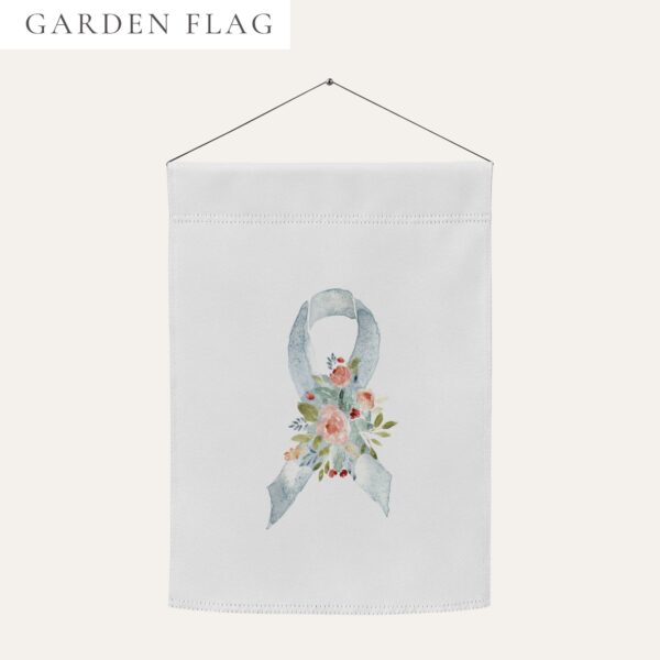 Pastel White Awareness Ribbon Garden Flag