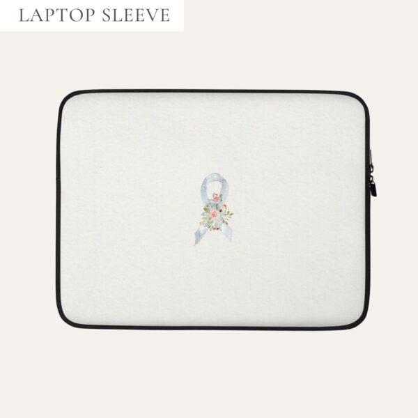 Pastel White Awareness Ribbon Laptop Sleeve In Beige