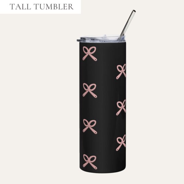 The Chronic Collective Pink Patterned Logo Stainless Steel Tumbler In Black