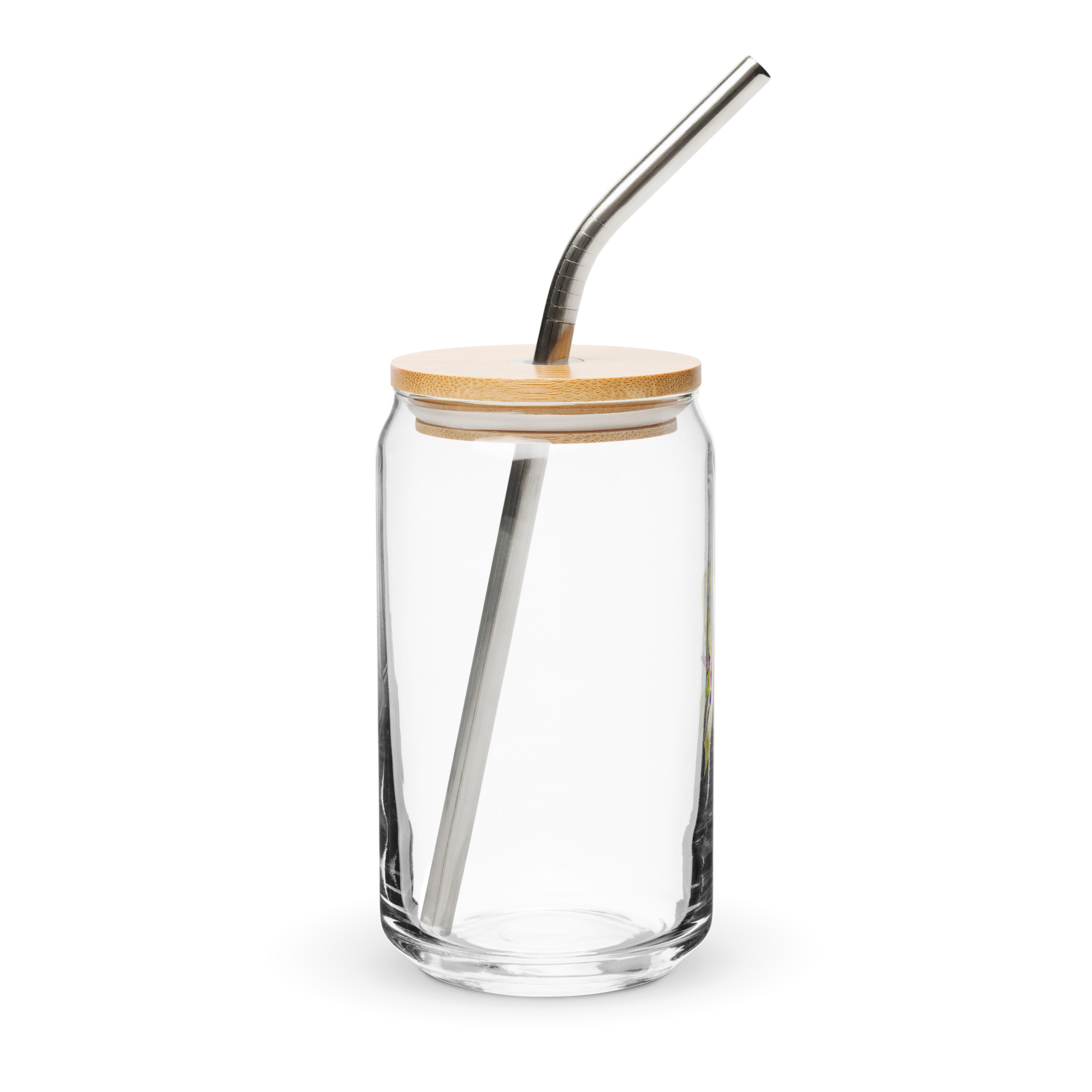 Pastel Floral Gold Awareness Ribbon Glass Can W/ Lid - Image 2