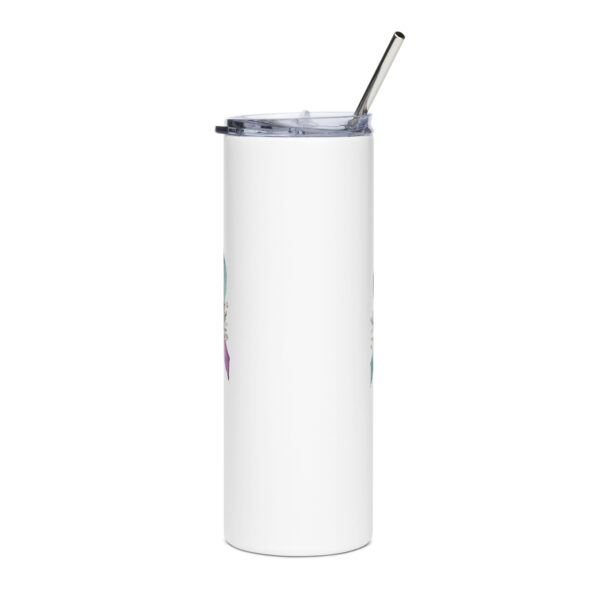 Pastel Floral Teal & Purple Awareness Ribbon Stainless Steel Tumbler
