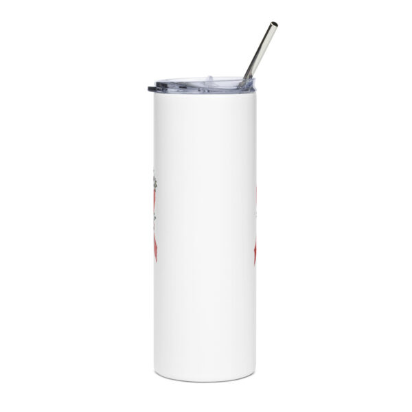 Pastel Floral Red Awareness Ribbon Stainless Steel Tumbler
